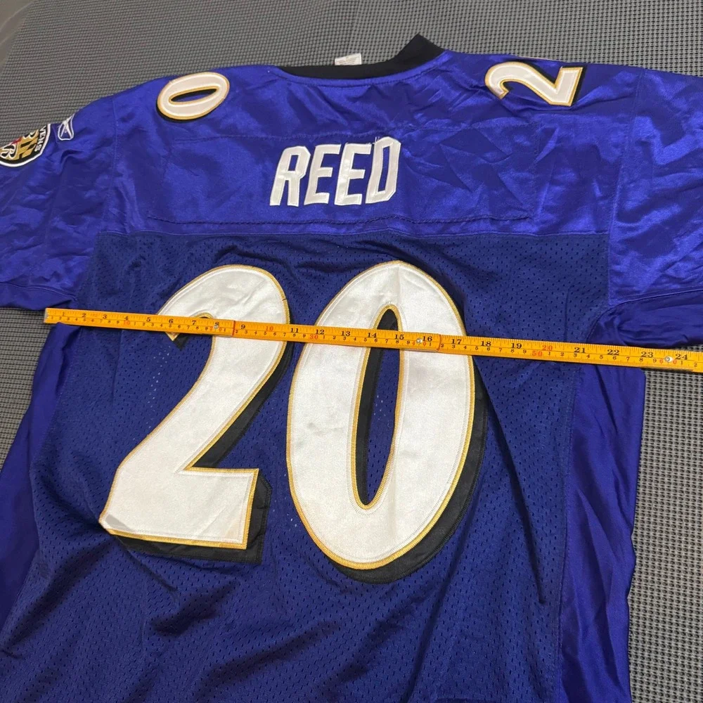 Reebok NFL Baltimore Ravens Ed Reed 20 Authentic Onfield Jersey Purple Size 50
